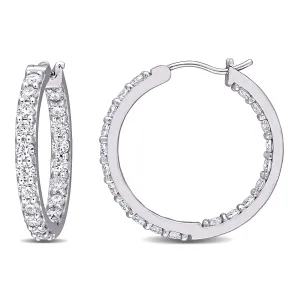 10K White Gold Moissanite Hoop Earrings