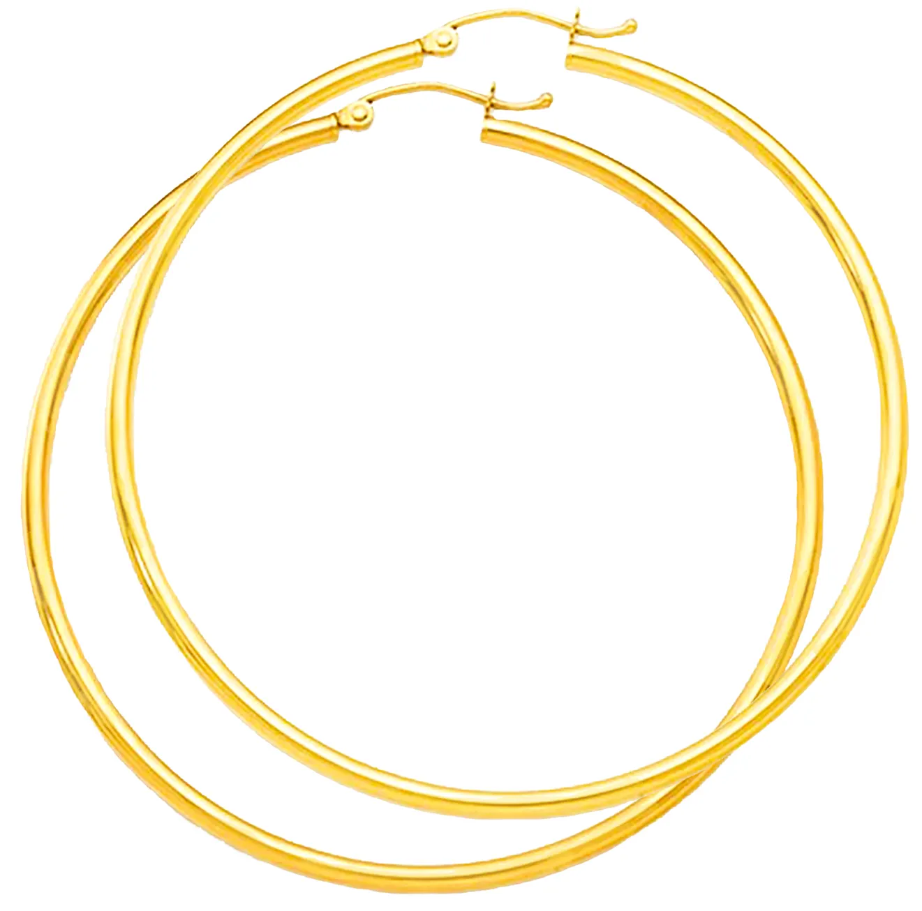 10K Yellow Gold Hoop 3mm polished Earrings