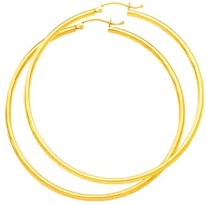10K Yellow Gold Hoop 3mm polished Earrings