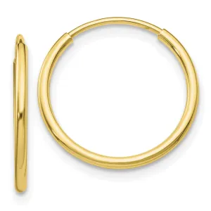 10KT Yellow Gold 20X1.2MM Endless Hoop Earrings