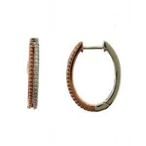 1/4 CTW Natural Diamond Hoop Earrings in Sterling Silver