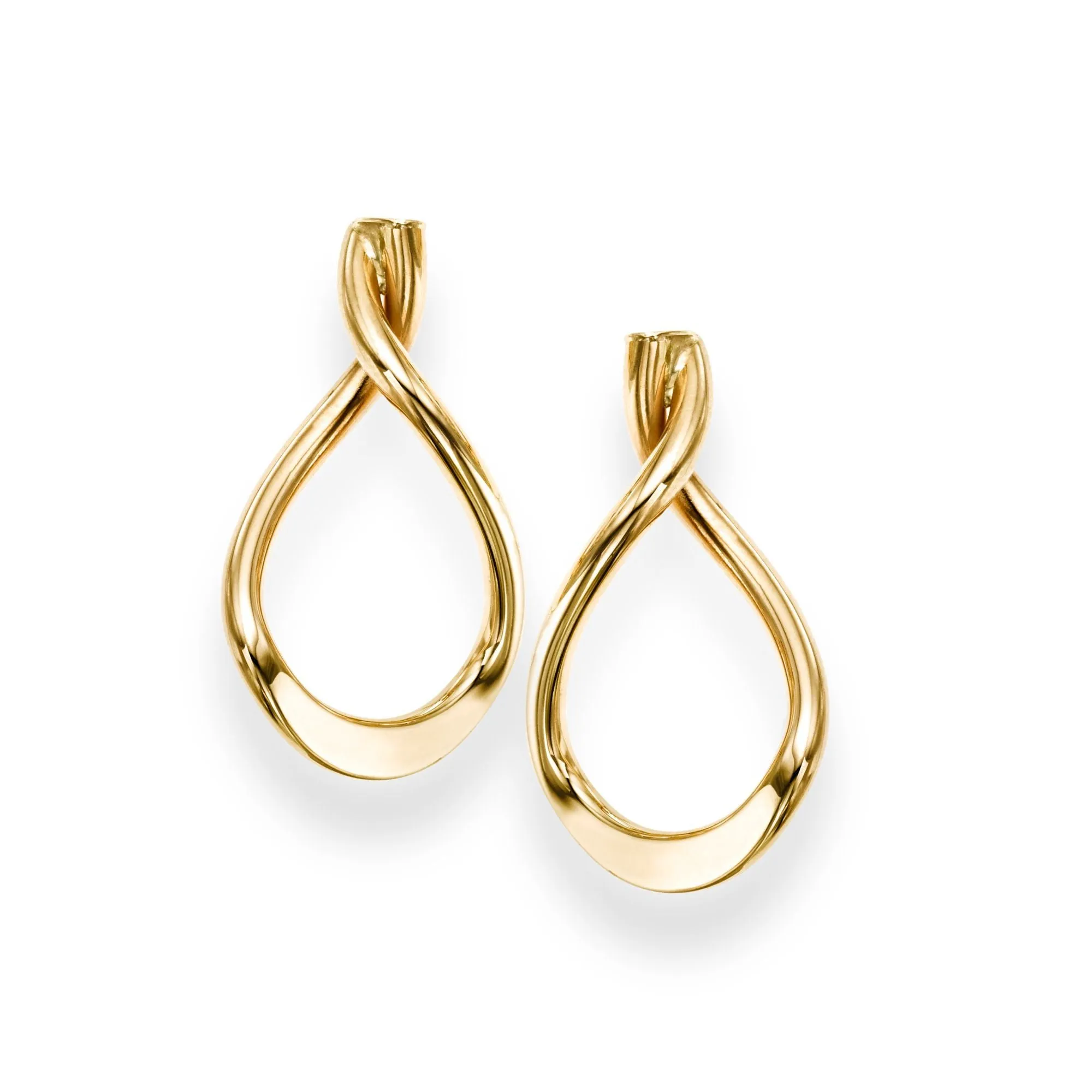 14K Gold Open Teardrop Earrings