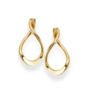14K Gold Open Teardrop Earrings