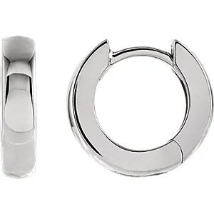 14K White 12 mm Hinged Earrings