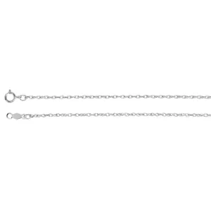 14k White Gold 1.25mm Rope 20" Chain