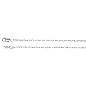 14k White Gold 1.5mm Rope 20" Chain