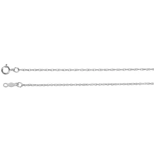 14k White Gold 1mm Rope 18" Chain