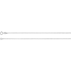14k White Gold 1mm Solid Rope 20" Chain
