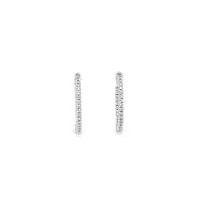 14k White Gold .65ct G VS2 Round Diamond Inside-outside hoop earrings