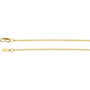 14k Yellow Gold 1.25mm Rope 24" Chain