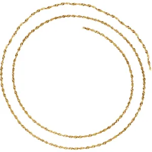 14k Yellow Gold 1.3mm Diamond Cut Rope 16" Chain