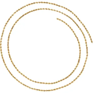 14k Yellow Gold 1.6mm Diamond-Cut Rope 16" Chain with Lobster Clasp