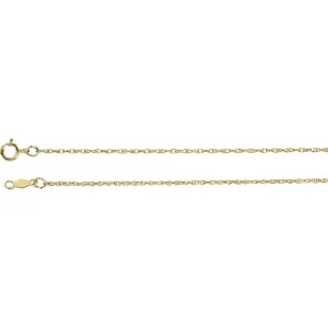 14k Yellow Gold 1mm Rope 16" Chain