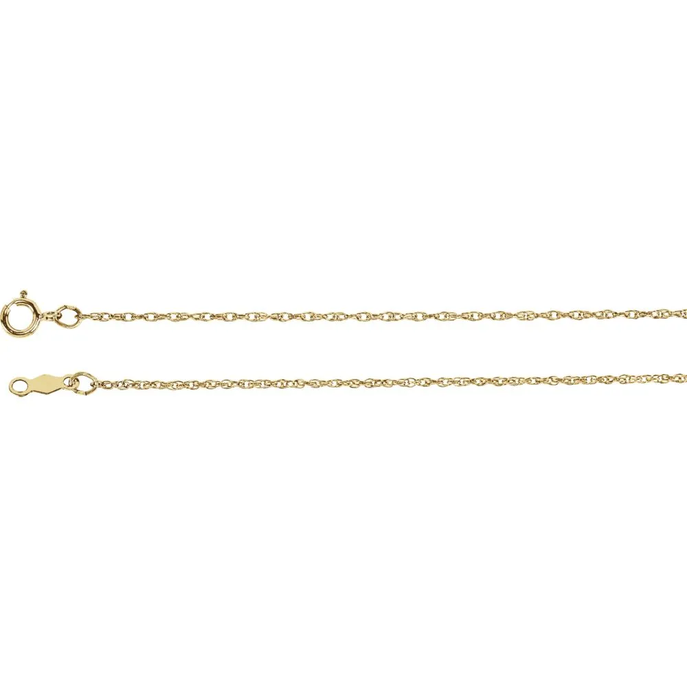 14k Yellow Gold 1mm Rope 16" Chain