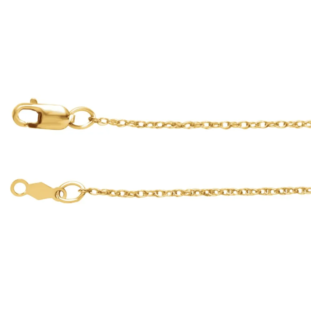 14k Yellow Gold 1mm Rope 18" Chain