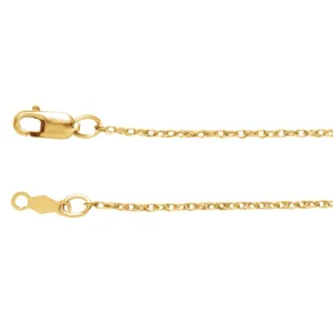 14k Yellow Gold 1mm Rope 18" Chain