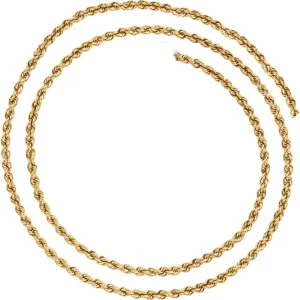 14k Yellow Gold 3mm Rope 24" Chain