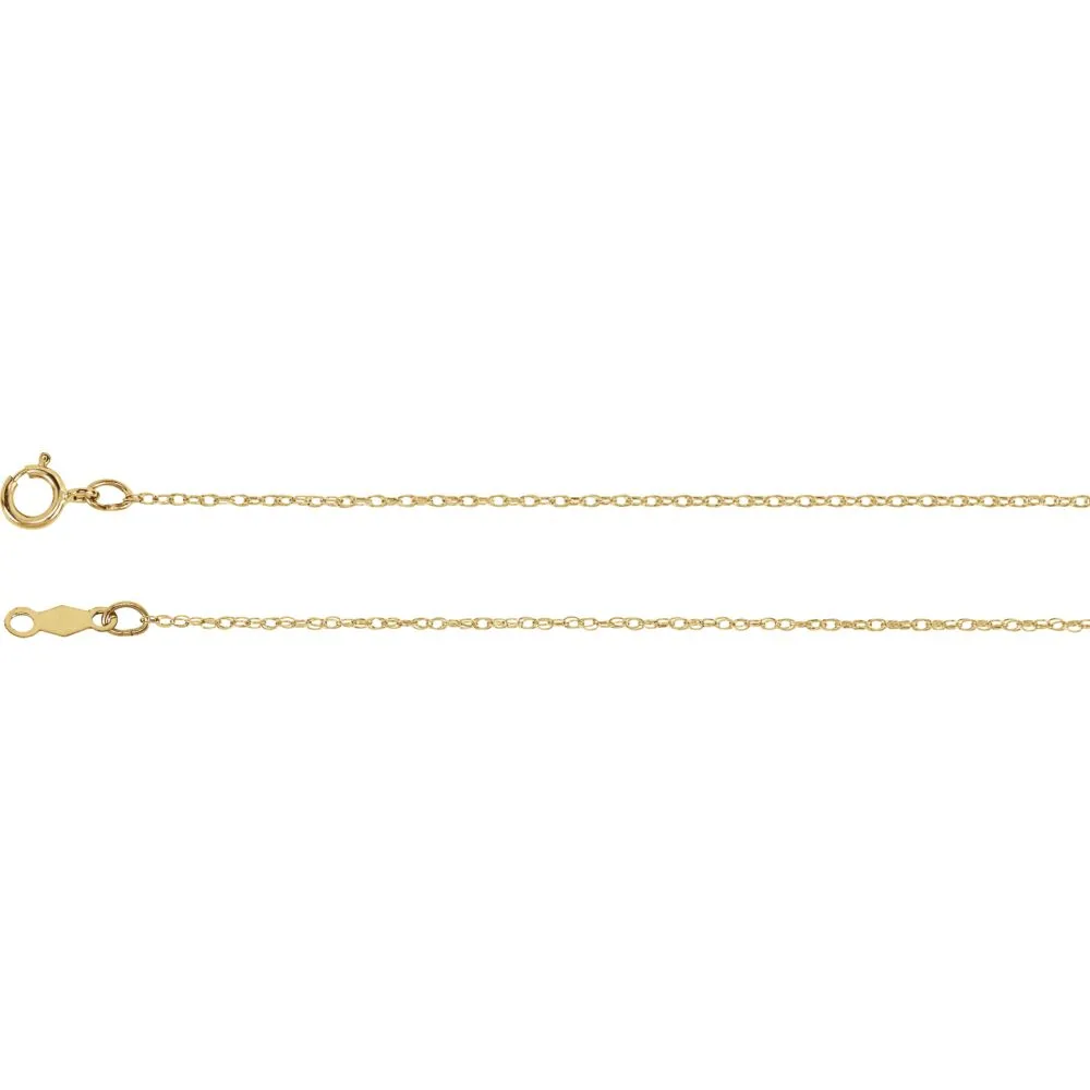 14k Yellow Gold .75mm Rope 14" Chain