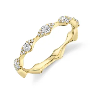 14K Yellow Gold Diamond Free Form Band
