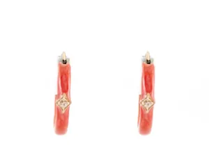 16MM HOOP EARRINGS WITH PEACH IMPERIAL TOPAZ