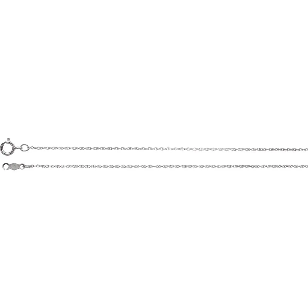 18k White Gold .85mm Rope 18" Chain
