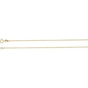 18k Yellow Gold 1mm Solid Rope 16" Chain