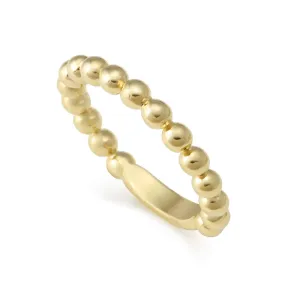 18k Yellow Gold Caviar Stacking Ring -03-10182-7