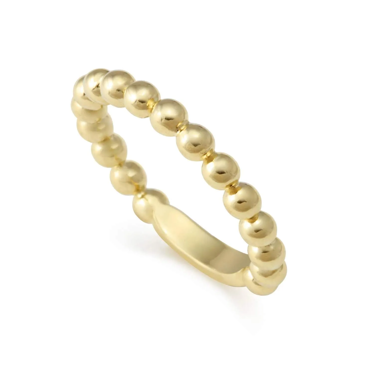 18k Yellow Gold Caviar Stacking Ring -03-10182-7