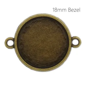 18mm Round Antique Bronze Plated double side bezels for bracelet,bracelet blanks,cuff bracelet blank, 50pieces/lot
