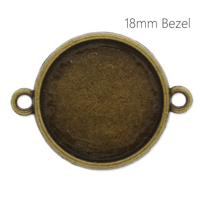 18mm Round Antique Bronze Plated double side bezels for bracelet,bracelet blanks,cuff bracelet blank, 50pieces/lot