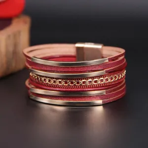 2019 New Women Leather Bracelets Colorful Winter Leather Bracelets Fashion Luxury Jewelry Give Mothers Sisters Friends Gifts