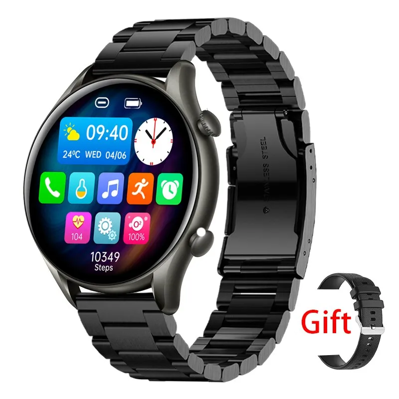 2022 New Bluetooth Call Smart Watch Women Full Touch Sport Fitness Watches Waterproof Heart Rate Steel Band Men Smartwatch  Box