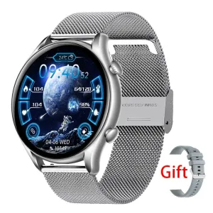 2022 New Bluetooth Call Smart Watch Women Full Touch Sport Fitness Watches Waterproof Heart Rate Steel Band Men Smartwatch  Box