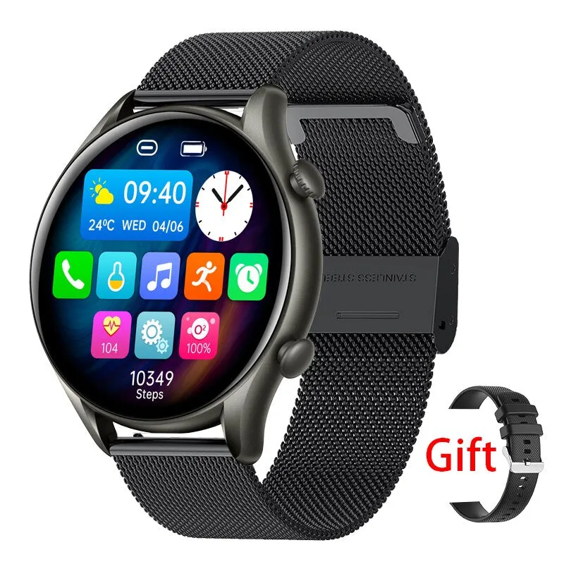 2022 New Bluetooth Call Smart Watch Women Full Touch Sport Fitness Watches Waterproof Heart Rate Steel Band Men Smartwatch  Box