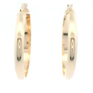 24mm Flat Sided Hoop Earrings 3mm Width