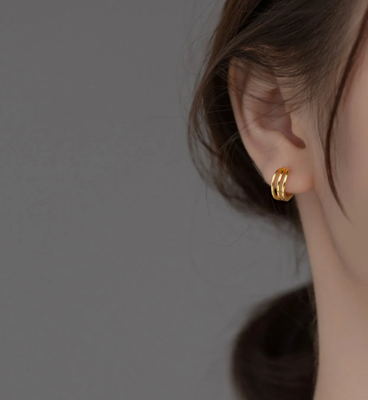 3-in-1 Silver Hoop Earrings-SH056