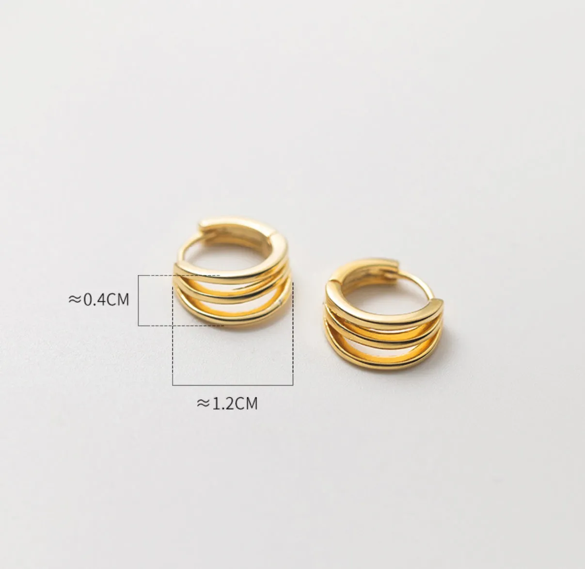 3-in-1 Silver Hoop Earrings-SH056