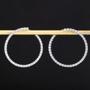 4.00ctw Round Brilliant Cut Diamond Hoop Earrings