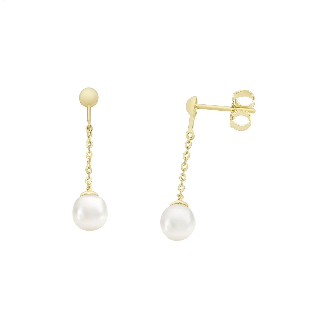 9ct Yellow Gold Freshwater Pearl Drop Earrings