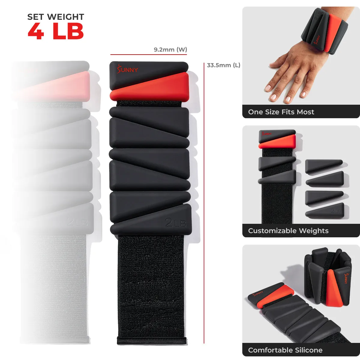 Adjustable Wrist Weights 2 LB (Pair)
