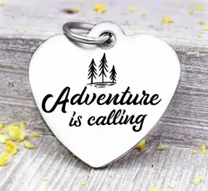 Adventure is calling, adventure, adventure charms, Steel charm 20mm very high quality..Perfect for DIY projects
