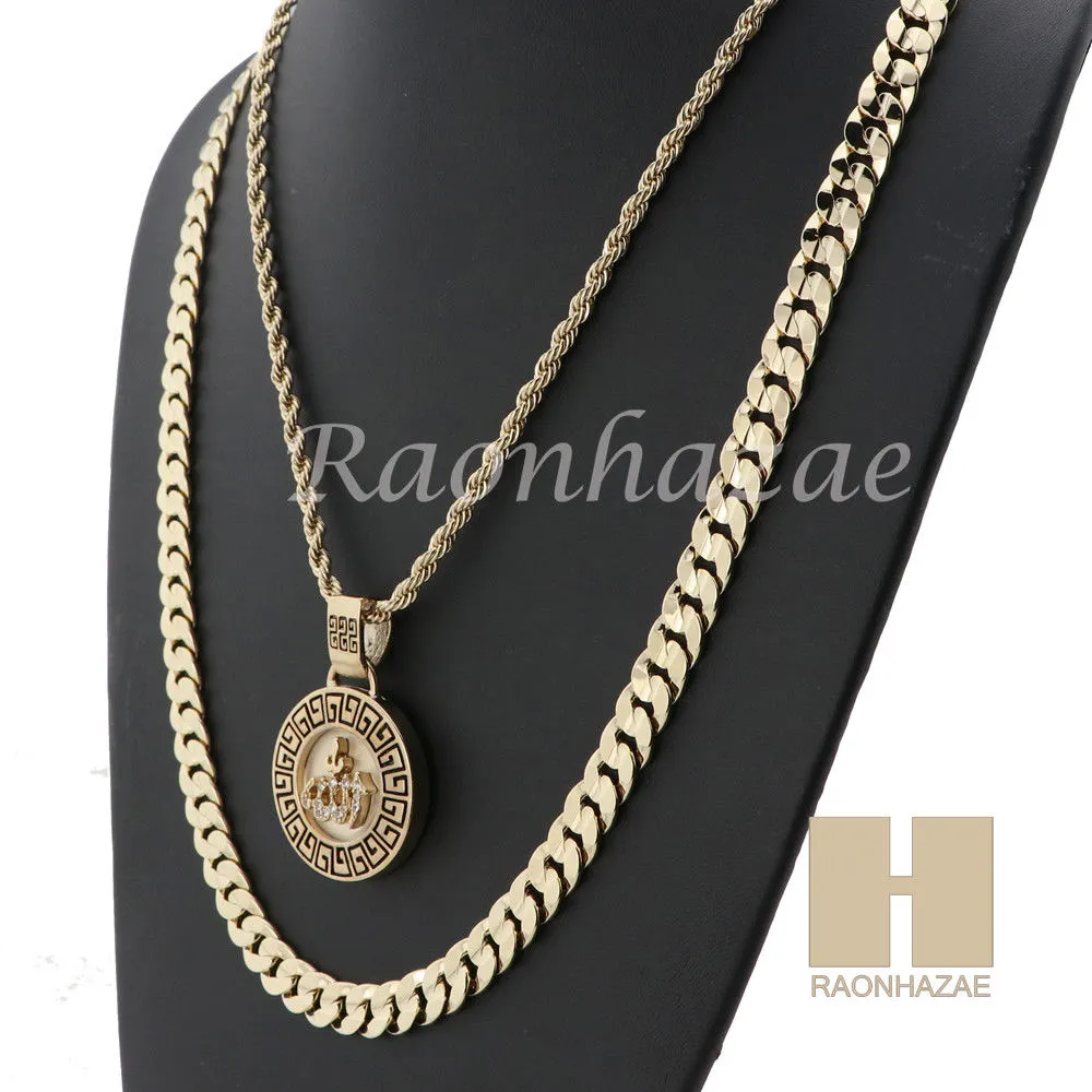 ALLAH ROUND ROPE CHAIN DIAMOND CUT 30" CUBAN LINK CHAIN NECKLACE S013