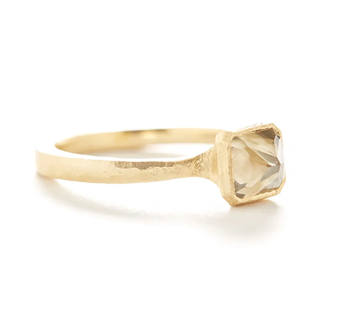 Ancient Pyramid Cognac Diamond Ring