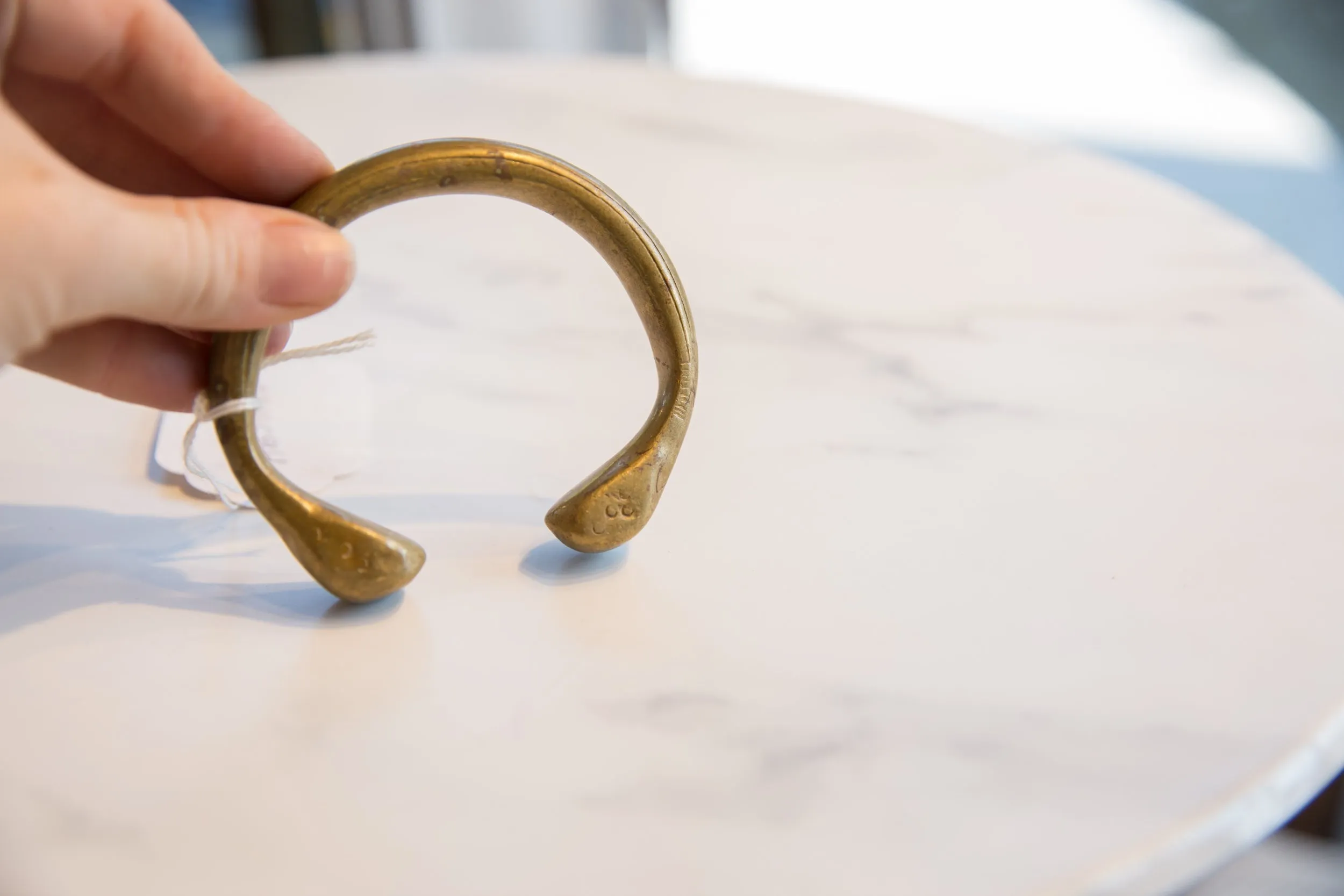 Antique African Bronze Snake Cuff Bracelet