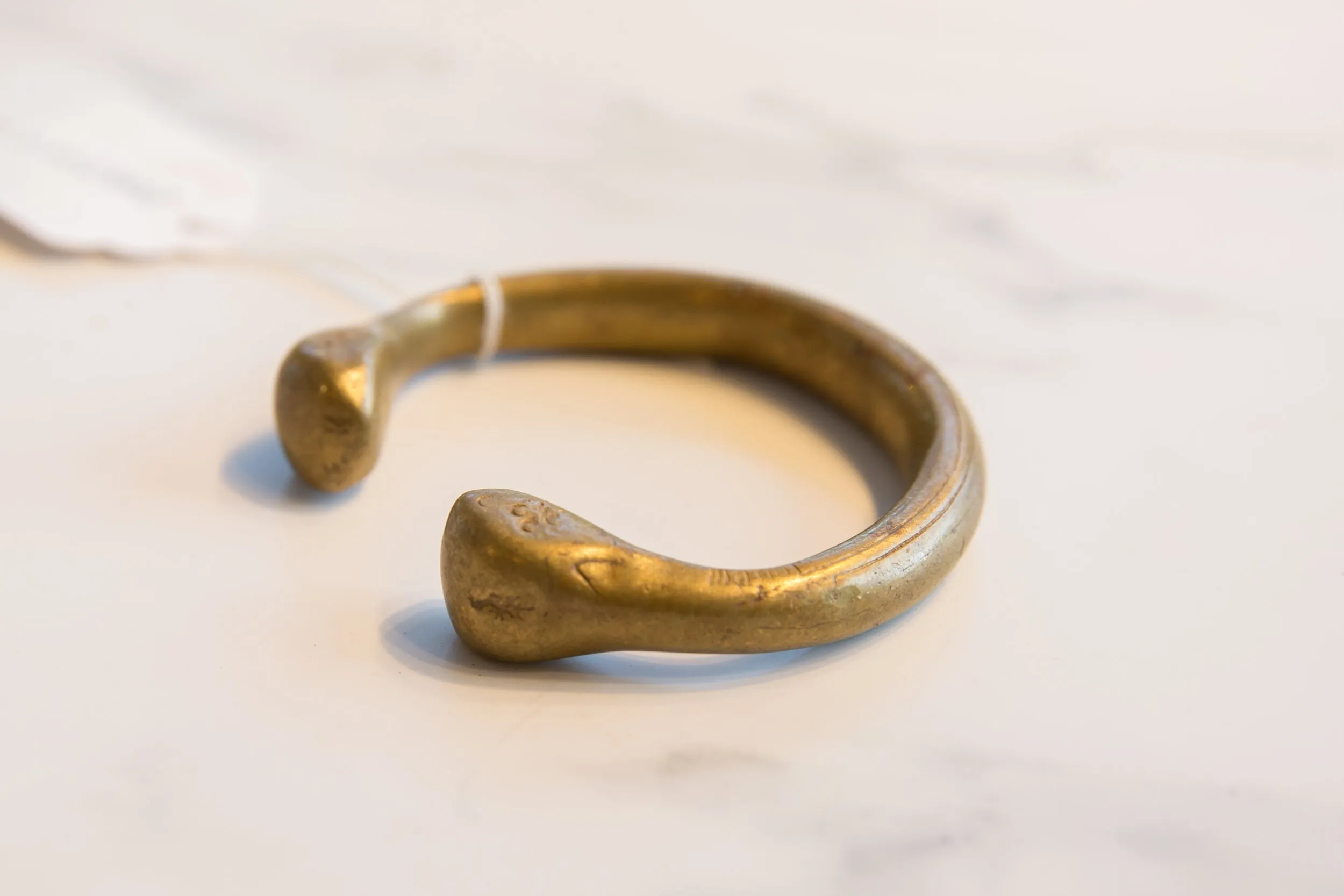 Antique African Bronze Snake Cuff Bracelet