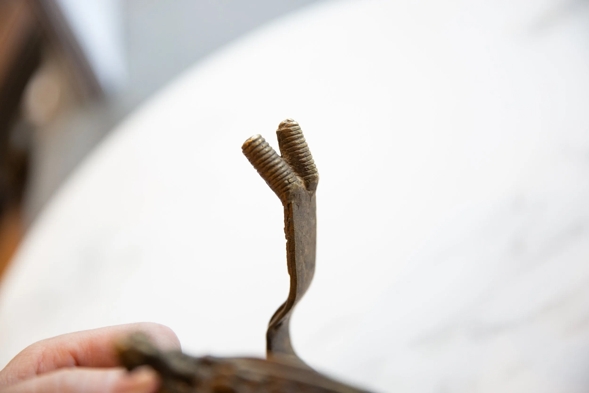 Antique African Bronze Snake with Rider Arm Cuff