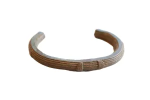 Antique African Copper Cuff Bracelet with Geometric Detailing