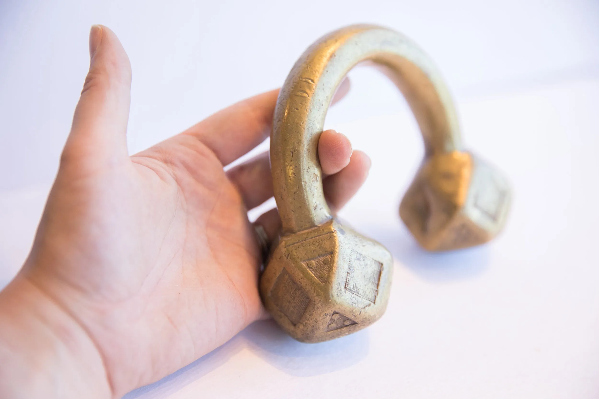 Antique African Geometric Base Cuff Bracelet