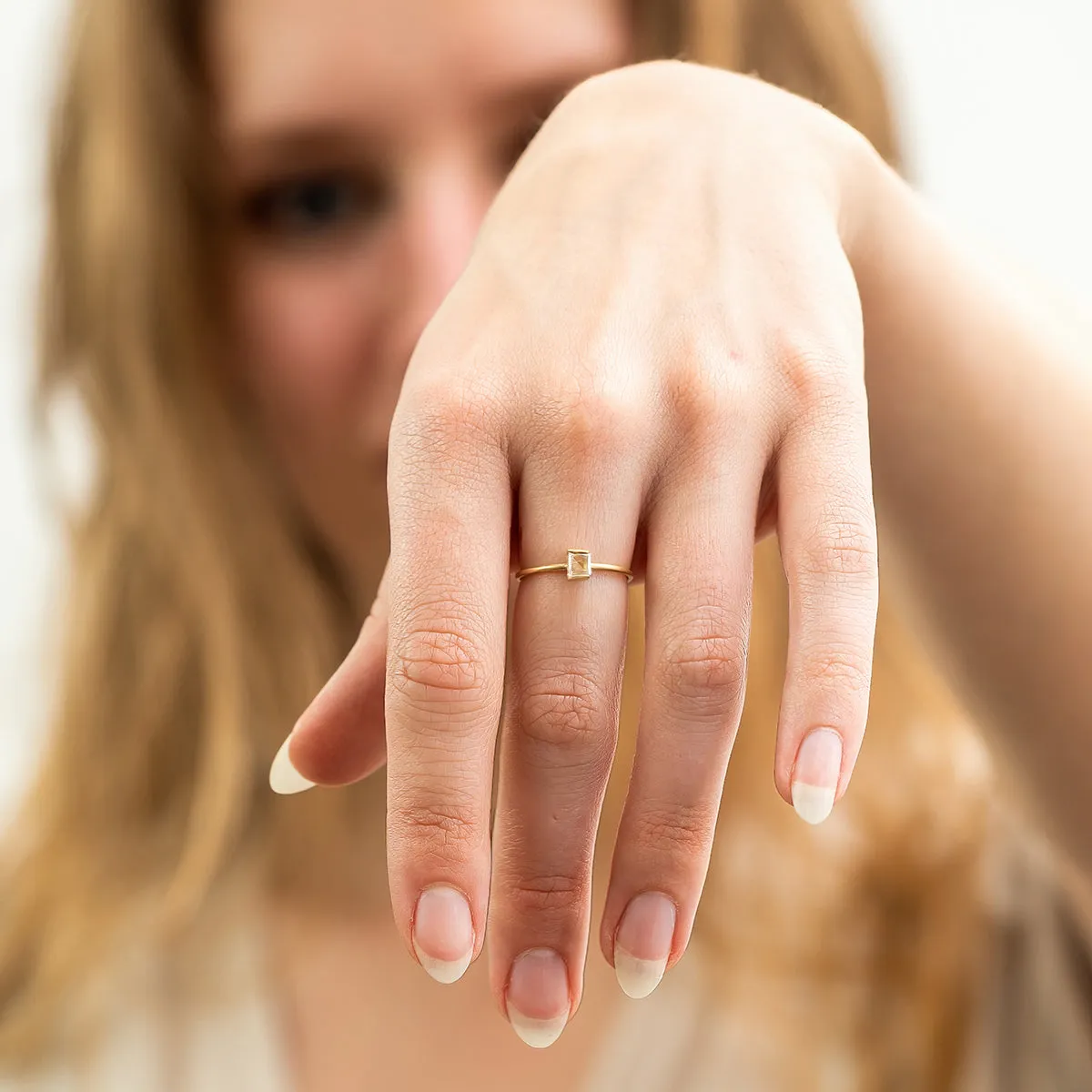 baguette diamond stacking ring