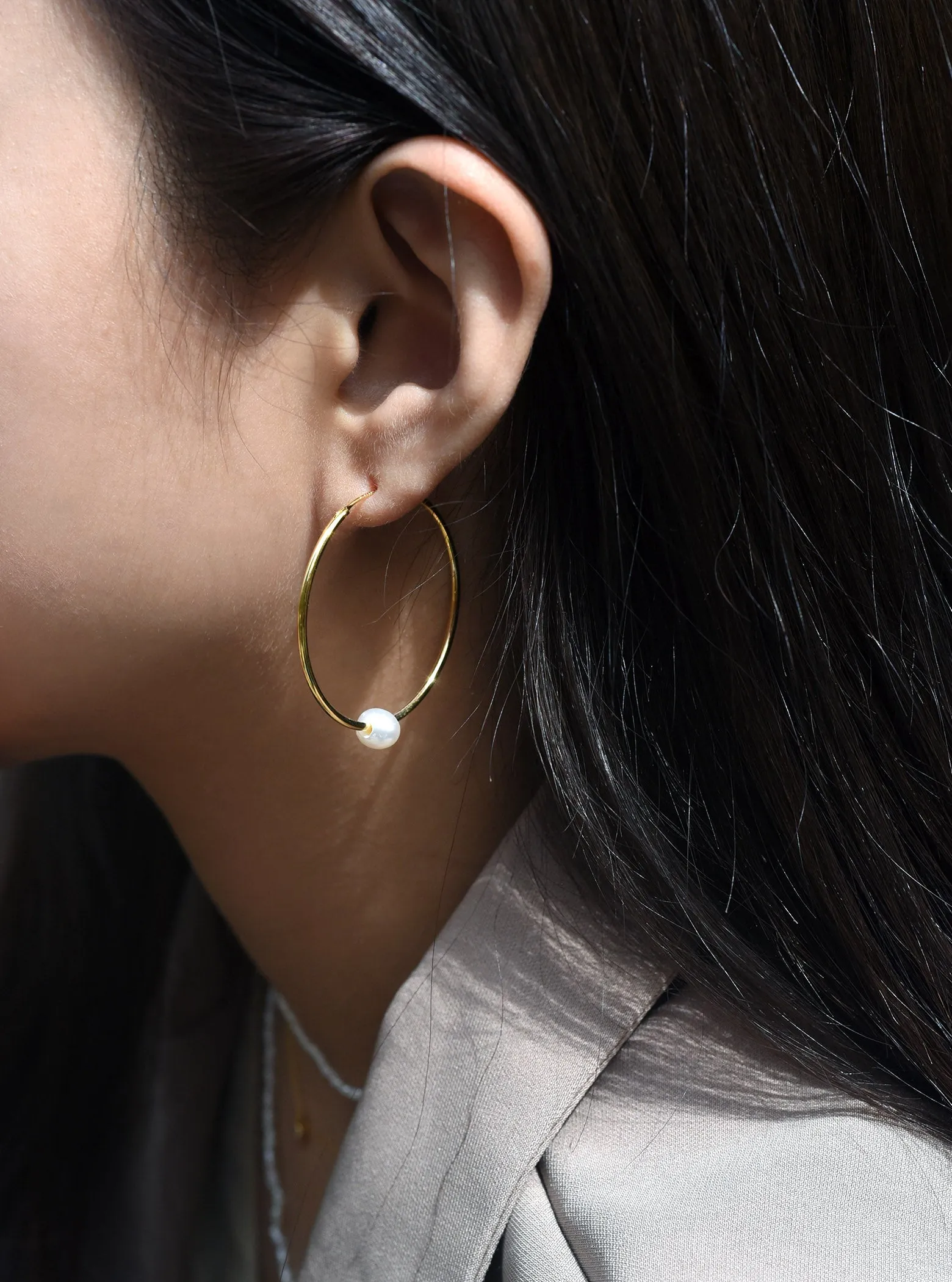 Big Hoop MOP Earrings